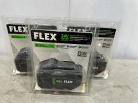 (3) Flex 24V 8.0 Ah Lithium-Ion Batteries