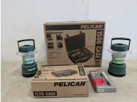 (2) Pelican Cases, Flashlight and (2) Rayovac Lanterns