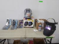 (2) Arc One Welding Helmets and Qty of Welding Supplies