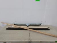 36 Inch Horsehair Broom Head and 30 Inch Curved Squeegee with Handle