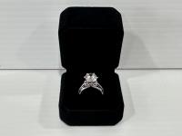 Smartlife Sterling Silver 3.0 Ct Lab-Created White Sapphire Bow Ring