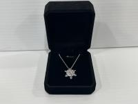 Smartlife Platinum Plated 2.8 Ct Snowflake Necklace