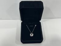 Smartlife Sterling Silver 4.0 Ct Lab-Created White Sapphire Solitaire Necklace