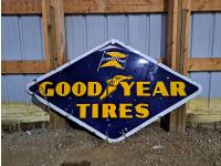 Large Porcelain Goodyear Tires Sign