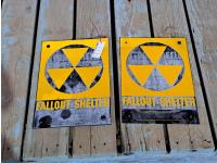 (2) Fallout Shelter Signs