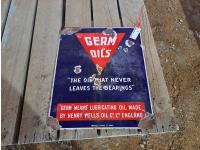 Vintage Porcelain Germ Oils Sign