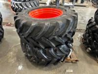 (2) Firestone 540/65R28 Front Tractor Tires with 10 Bolt Rims