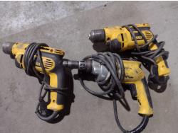 (2) DeWalt Corded Drills & (1) DeWalt Drywall Screw Gun