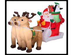 Inflatable Santa with Sleigh and Reindeer