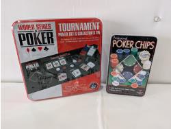 Tournament Poker Set in Collectors Tin and 100 Piece Poker Chip Set