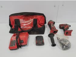 Milwaukee Tool Bag with Grinder, 1/4 Inch Impact Driver, Battery and Charger