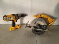 DeWalt 36V 1/2 Inch Drill and 18V 6-1/2 Inch Circular Saw