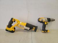 DeWalt 20V Reciprocating Saw with Battery and 20V 1/2 Inch Drill