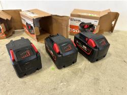 (3) 9Ah 18V Lithium Ion Batteries Fit Milwaukee Tools