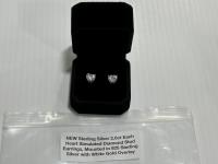 2.0Ct Each Heart Simulated Diamond Stud Earrings