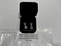 Platinum Plated Dangle Earrings