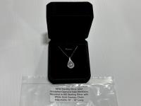 3.0Ct Simulated Diamond Halo Necklace, 16 Inch to 18 Inch Long Chain