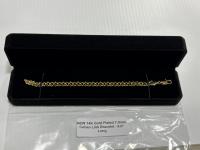 14K Gold Plated 7.0 mm Cuban Link Bracelet - 7 Inch Long