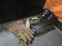 Dexter Size 11 Steel Toed Work Boots & (1) Pair Welders Gloves