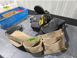 (1) Electricians Belt, (1) Carpenters Belt, Knee Pads & (1) Long Pouch Bag