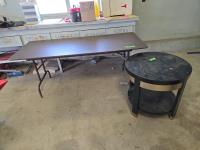 30 Inch X 72 Inch Folding Table, (1) 28 Inch Diameter Table