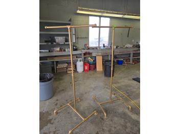 (2) Pipe Fitting Metal Stands