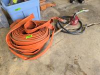 (3) 1-1/2 Inch Lay Flat Hoses & (1) Manual Fuel Pump