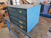 Metal 4 Drawer Compartment Box w/ Contents