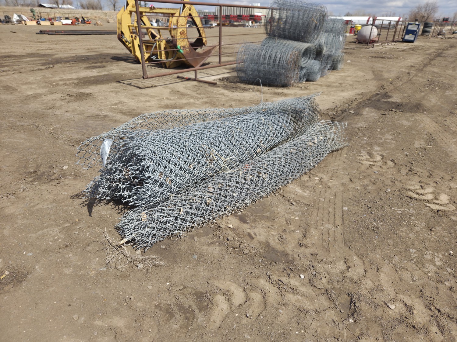 Qty of (3) Rolls of 8 Ft Tall Chain Link Fence - 26EG | Team Auctions